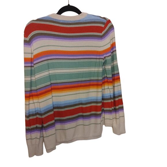 Chaps Size Medium M Cotton Stripes Striped Colorful Long Sleeve Sweater Top - Picture 2 of 10